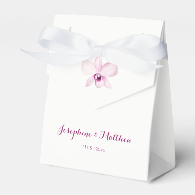 Tropisk Lila Orchid Blommigt Bröllop Presentaskar (Framsidan Sidan)