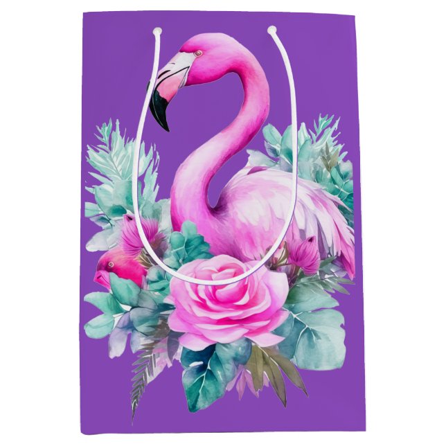 Tropisk Lila Rosa Flamingo-Helgdag vid jul (Framsidan)