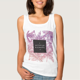 Tropisk Lila/Rosa Glitter Handflatan Tee Shirt
