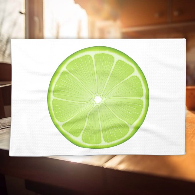 Tropisk Lime-fest Kökshandduk (Tropical Lime Party Kitchen Towel. Spruce up your kitchen with our vibrant Lime Slice! )