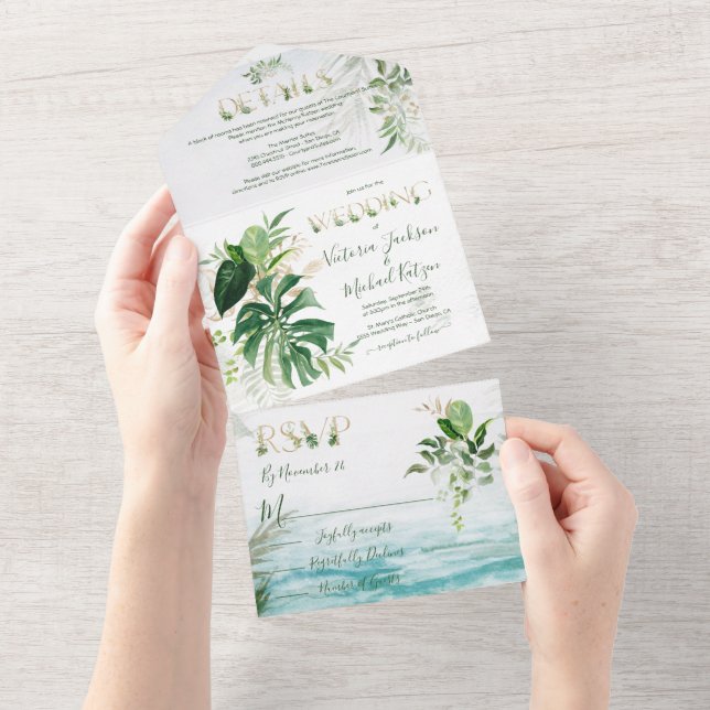 Tropisk Löv Beach Wedding (Tearaway)