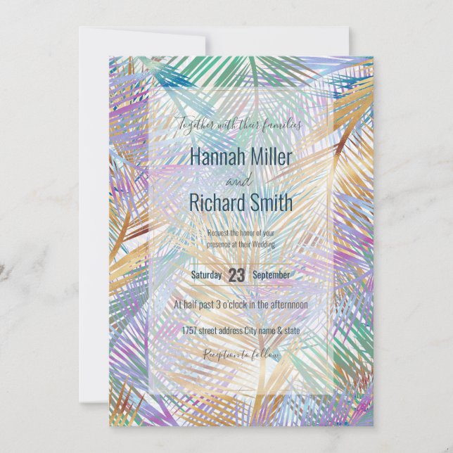 Tropisk Löv Guld i Handflatorna färgstark design (Framsida)