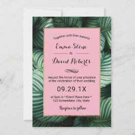 Tropisk Löv Hawaiian Beach Wedding Inbjudningar