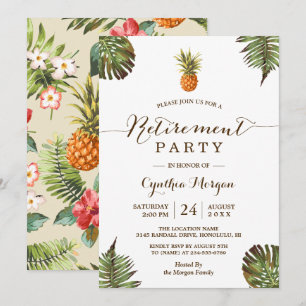 Tropisk Löv Pineapple Sommaren Pension Party Inbjudningar