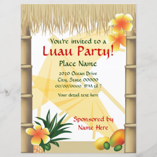 Tropisk Luau-fest Tiki-hyttehändelse Flyer