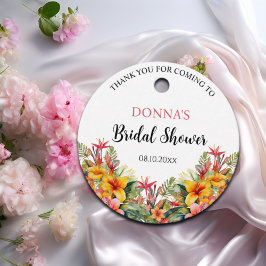 Tropisk Luau Hawaiianska Bröllopsfest Gåvor Etiketter