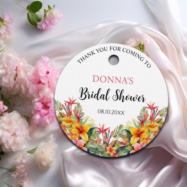 Tropisk Luau Hawaiianska Bröllopsfest Gåvor Etiketter (Skapare uppladdad)