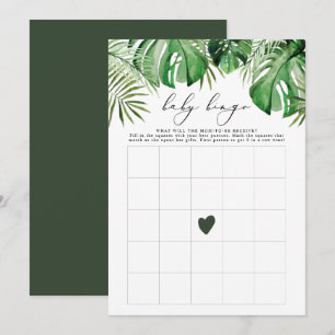 Tropisk Luau Palm Bingo Baby Shower Spelkort Inbjudningar