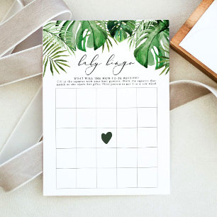 Tropisk Luau Palm Bingo Baby Shower Spelkort Inbjudningar