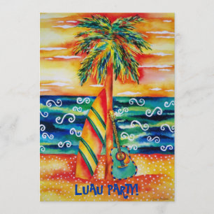 Tropisk Luau partyinbjudan Inbjudningar