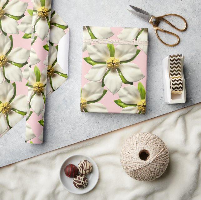 Tropisk Magnoliablomning Vårbröllop Presentpapper (Hantverk)