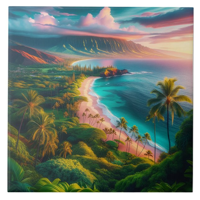 Tropisk Maui-öparadis Kakelplatta (Framsidan)
