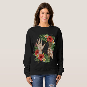 Tropisk Mekanikernyckel & Hibiskusblomma Grafik T Shirt