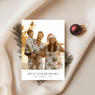 Tropisk Mele Kalikimaka familjestrandfoto Julkort