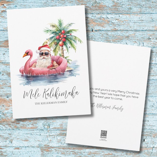 Tropisk Mele Kalikimaka jul Julkort (Santa Claus Tropical Mele Kalikimaka Christmas Holiday Card)