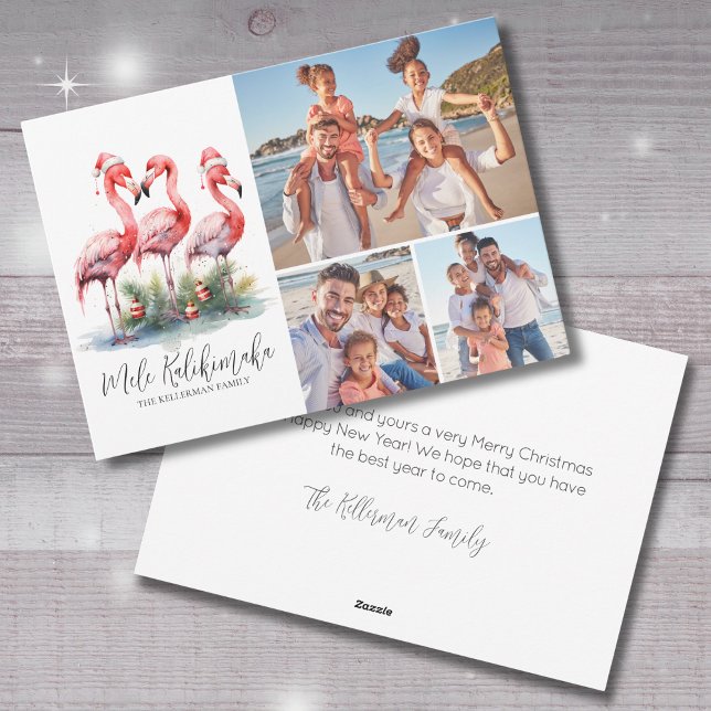 Tropisk Mele Kalikimaka Julfotografi Julkort (Tropical Mele Kalikimaka Christmas Photo Holiday Card )