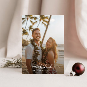 Tropisk Mele Kalikimaka Nygift Strandfoto Julkort