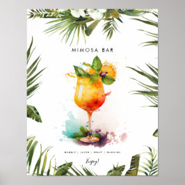 Tropisk mimosa cocktail pub-menyskylt poster