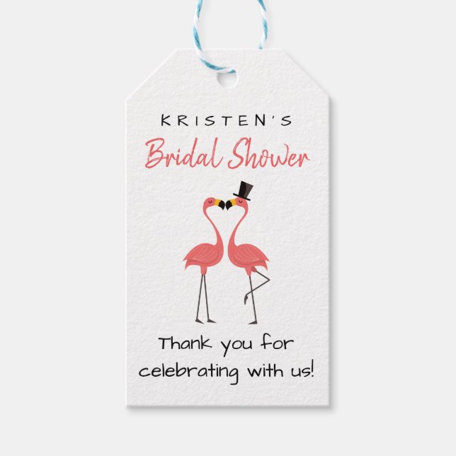 Tropisk Möhippa Rosa Flamingo Tack Presentetikett (Framsidan)