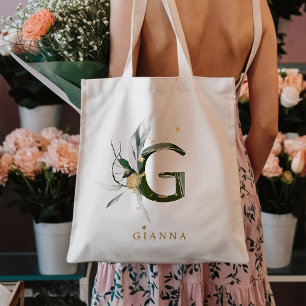 Tropisk monogram-bokstav “G" med personlig anpassn Tygkasse