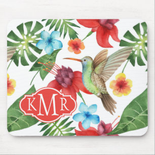 Tropisk Monogram för Hummingbird Musmatta