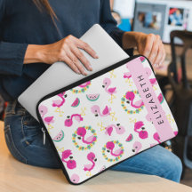 Tropisk Mönster, Flamingos, Blommor, ditt namn