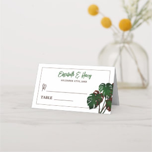 Tropisk monstera Beach Wedding Placeringskort