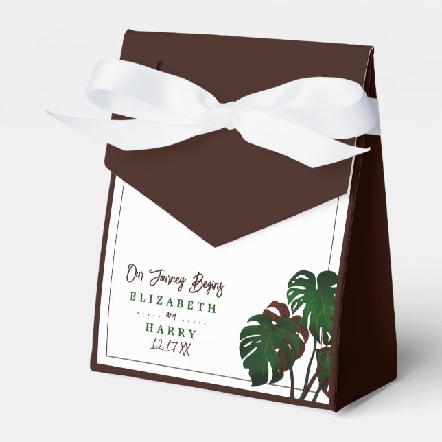 Tropisk monstera Beach Wedding Presentaskar (Framsidan Sidan)