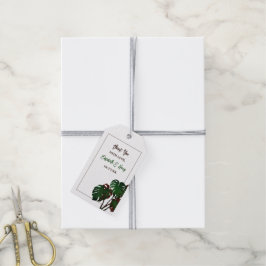 Tropisk monstera Beach Wedding Presentetikett