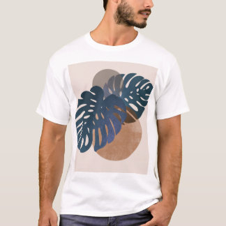 Tropisk Monstera-blad Minimalistisk Botanisk T-Shi T Shirt