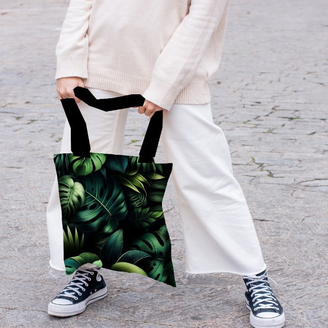 Tropisk Monstera Botanisk Grön Djungel  Tygkasse (Tote Bag)