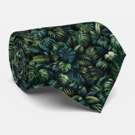 Tropisk Monstera Botanisk Grön Djungeltryck Slips