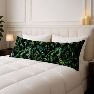 Tropisk Monstera Djungel Botanisk Grön Kropps- Kroppskudde