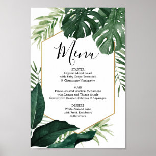 Tropisk Monstera Meny eller Barmeny skylt