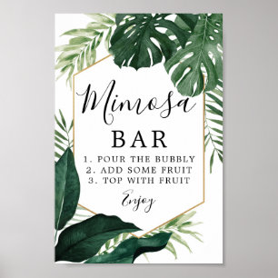 Tropisk Monstera Mimosa Bar Skylt