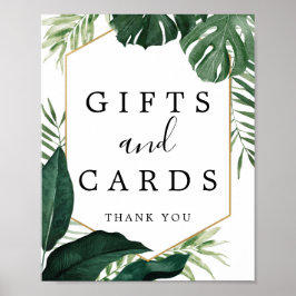 Tropisk Monstera present- och kortskylt Poster