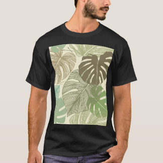 Tropisk monstera Retro Hand-Drawn Mönster T Shirt
