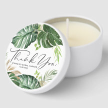 Tropisk Monstera Sommar Bröllopsdusch Tack Kort
