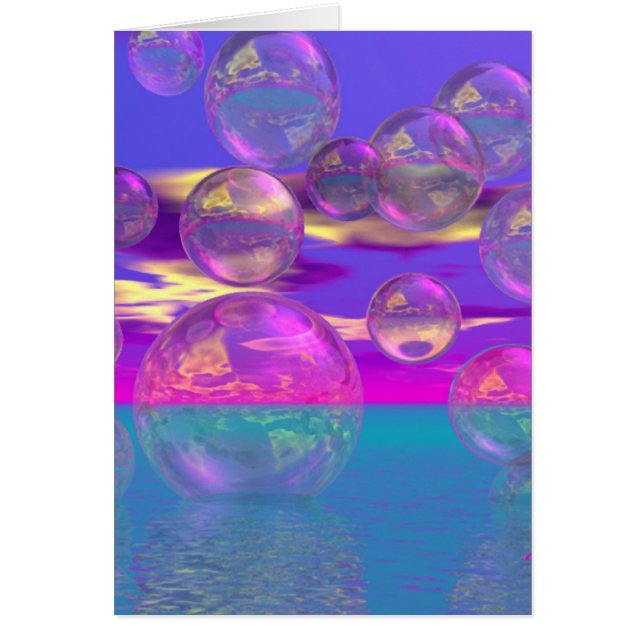 Tropisk morgon - magenta- och turkosparadis hälsningskort (Framsidan)