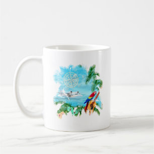 Tropisk musik för strand kaffemugg
