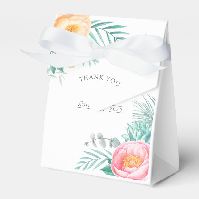 Tropisk Mynta Blommig Bebis Shower Presentaskar (Framsidan Sidan)