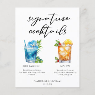 Tropisk Namnteckning Cocktails Bröllop Menu