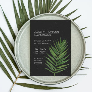 Tropisk nicka Himlar Modern minimalistisk Bröllop Inbjudningar