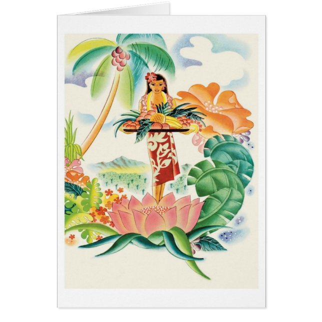 Tropisk nostalgi av klassisk vintage! hälsningskort (Framsidan)