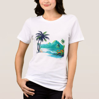 Tropisk Ö-beach Grafisk T-shirt