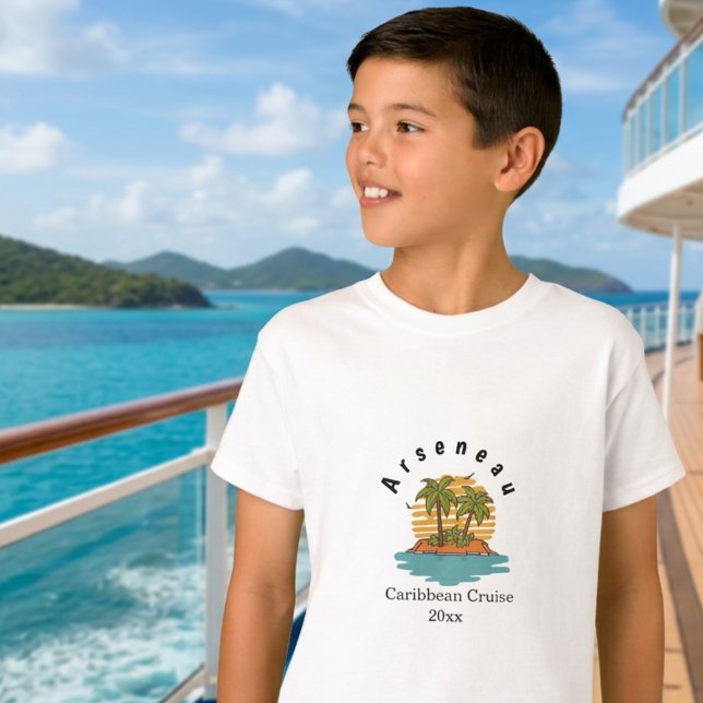 Tropisk ö-cruise  Orange Anpassa T Shirt (Skapare uppladdad)