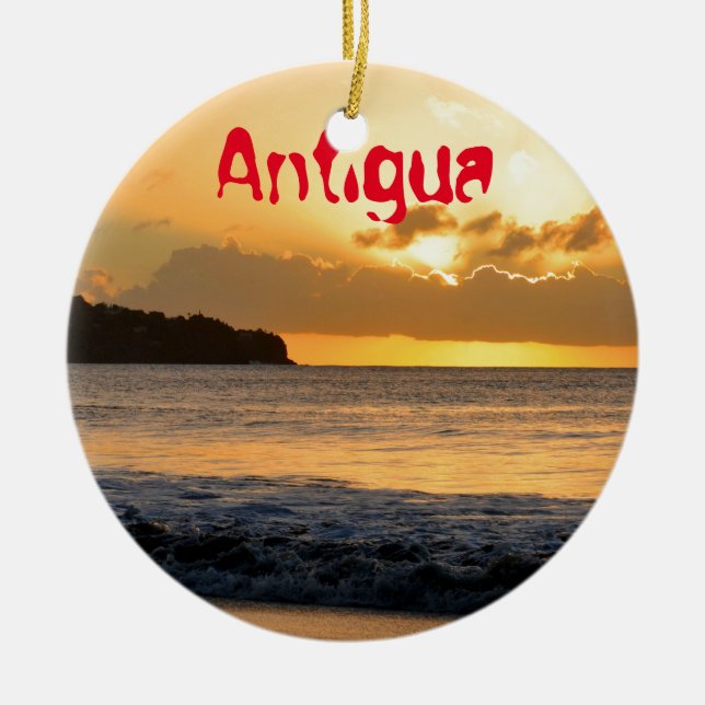 Tropisk ö i Antigua Julgransprydnad Keramik (Framsidan)