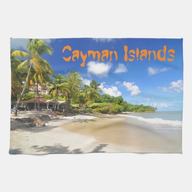 Tropisk ö i Cayman Islands Kökshandduk (Horisontell)