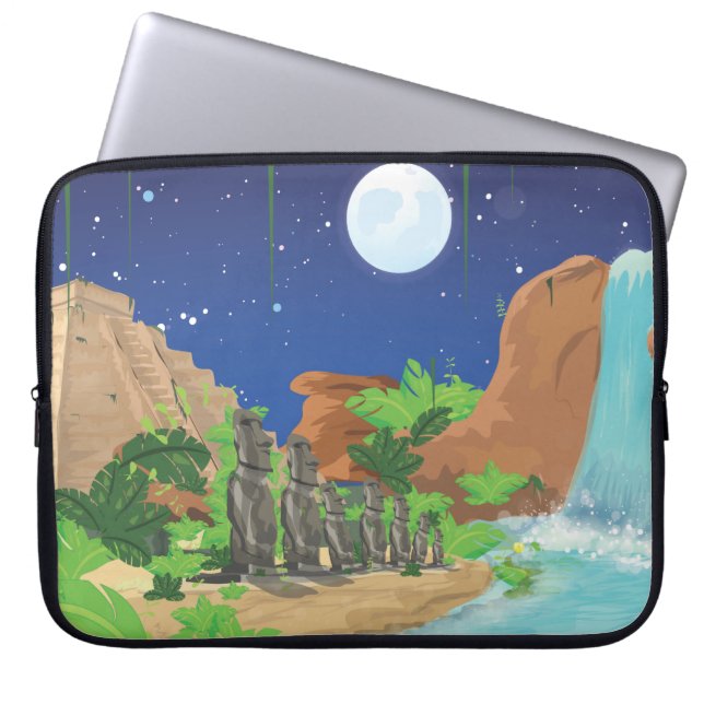 Tropisk ö laptop sleeve (Framsidan)
