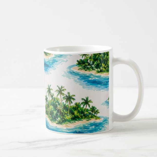 Tropisk ö palmer kaffemugg (Höger)